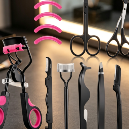 Comprehensive 17-Piece Eyelash Beauty Set: Clips, Tweezers, Scissors, And Brushes