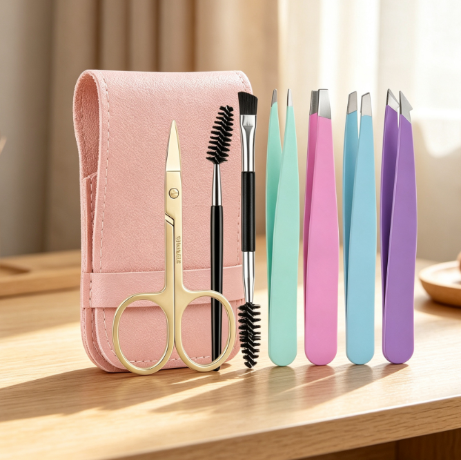 Versatile 7-Piece Tweezer Set: Eyebrows, Splinters, Extensions, And Wigs - Image 2