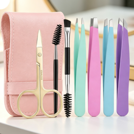 Versatile 7-Piece Tweezer Set: Eyebrows, Splinters, Extensions, And Wigs