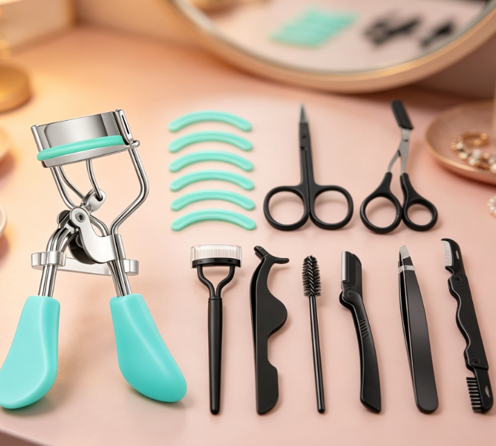7-Piece Eyebrow Grooming Set (Scissors, Tweezers, Brush)