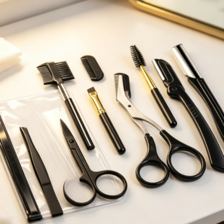 Professional 12-In-1 Eyebrow Grooming Set With Storage Pouch