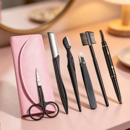 6-Piece Eyebrow Grooming Set With Brow Pencil And Storage Bag