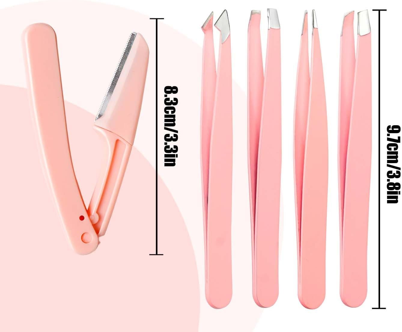 10-Piece Eyebrow Grooming Set (Tweezers, Scissors) in Storage Case - Image 2