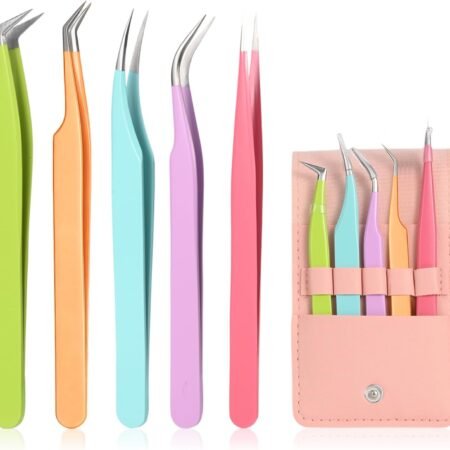 4-Piece Stainless Steel Eyebrow Tweezer Set (Travel Pouch)