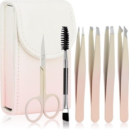 7-Piece Eyebrow Grooming Set (Clips, Scissors, Tweezers, Brush)