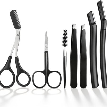 Luxury 3-Piece Eyebrow Grooming Set (Tweezers, Scissors, Brush)
