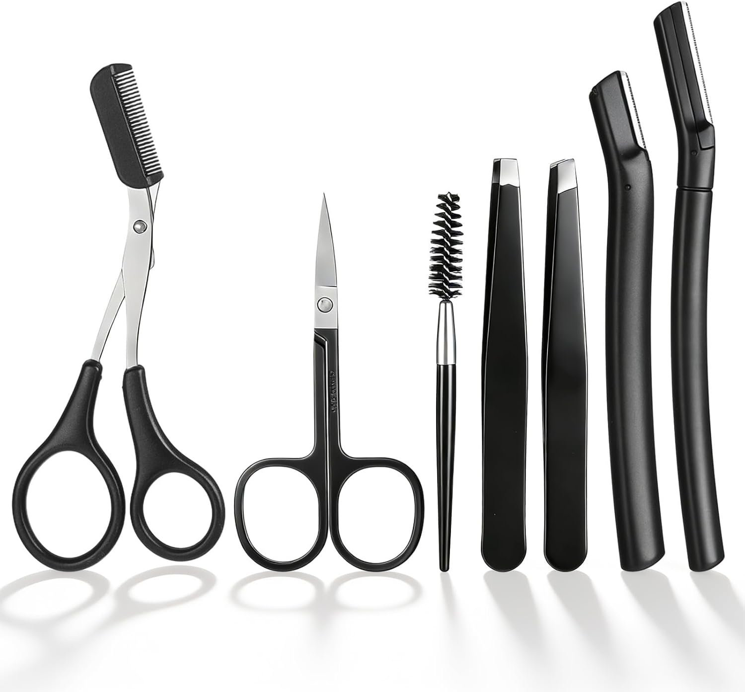 Luxury 3-Piece Eyebrow Grooming Set (Tweezers, Scissors, Brush)