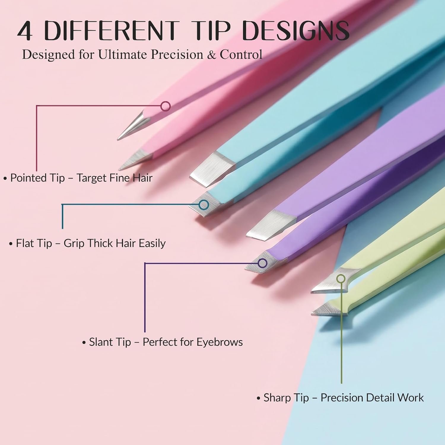 5-in-1 Eyebrow Grooming Set (Scissors, Tweezers, Brush, Mirror) - Image 2