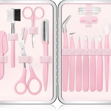 Mini Travel Stainless Steel Eyebrow Tweezer Set