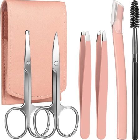 7-Piece Eyebrow Tweezer Set (Travel Storage Case)