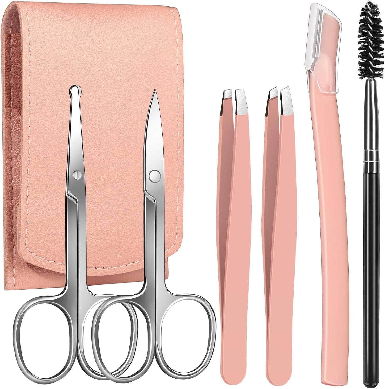 7-Piece Eyebrow Tweezer Set (Travel Storage Case)