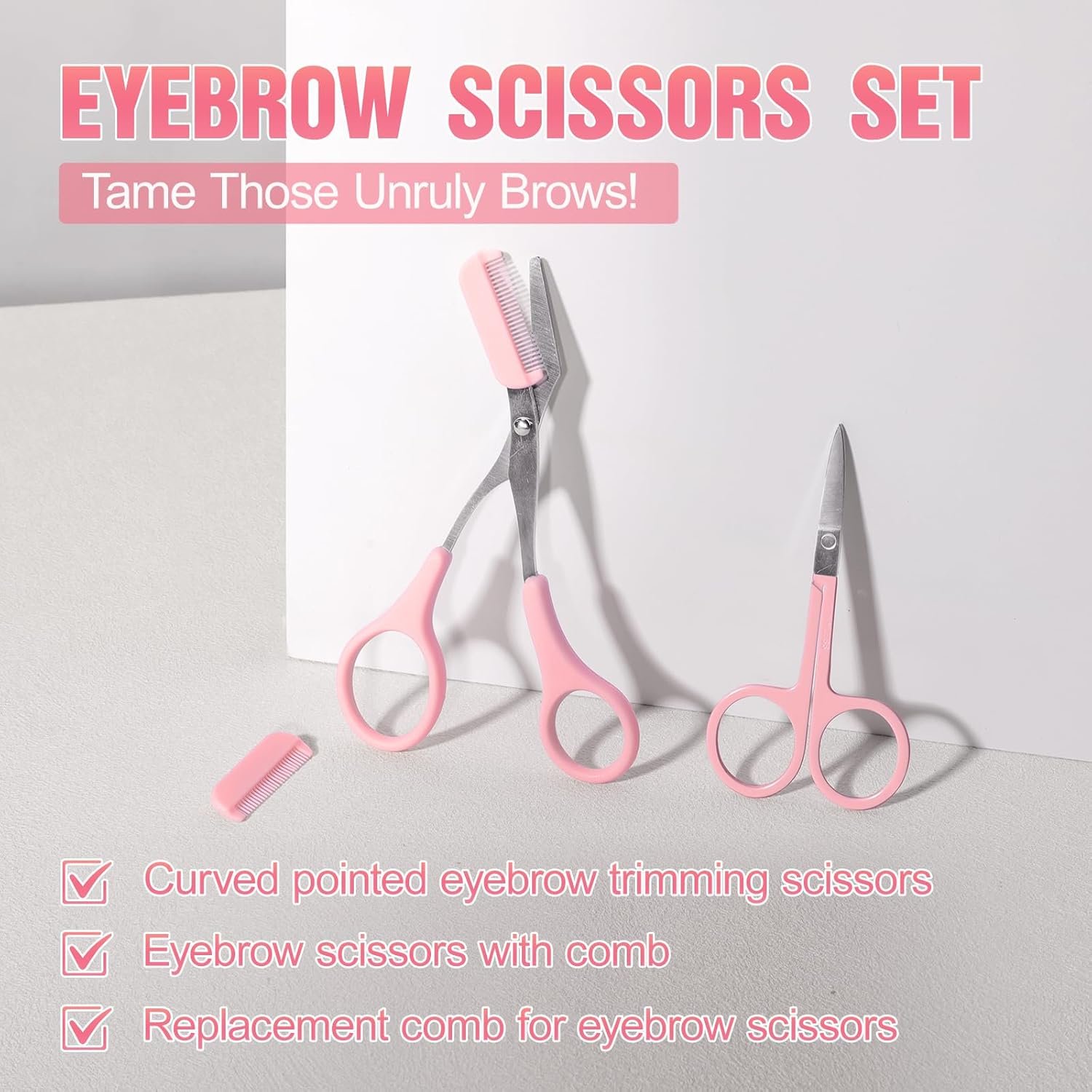 Mini Travel Stainless Steel Eyebrow Tweezer Set - Image 2